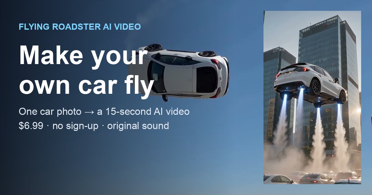 Flying Roadster AI Video screenshot